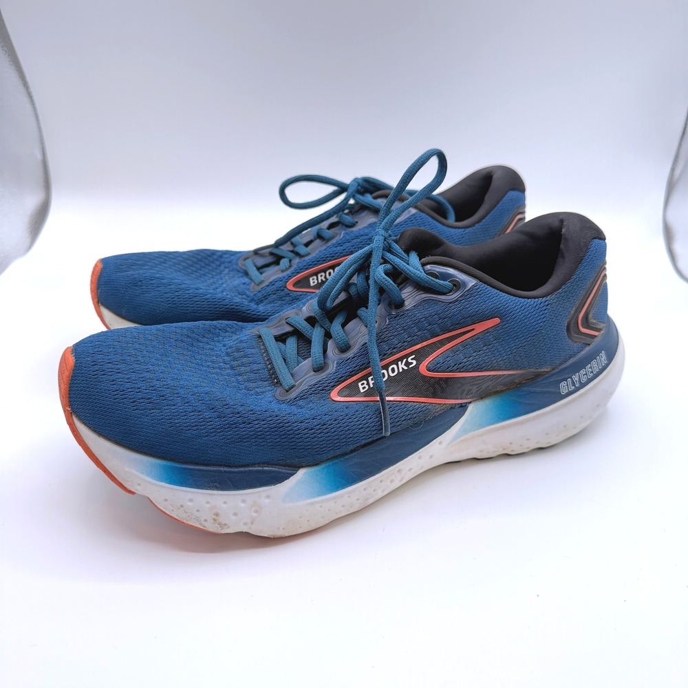 Brooks Glycerin Running Shoes Mens 11.5 Blue Orange DNA LOFT Athletic Sneakers